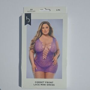 Purple Lace Mini Dress